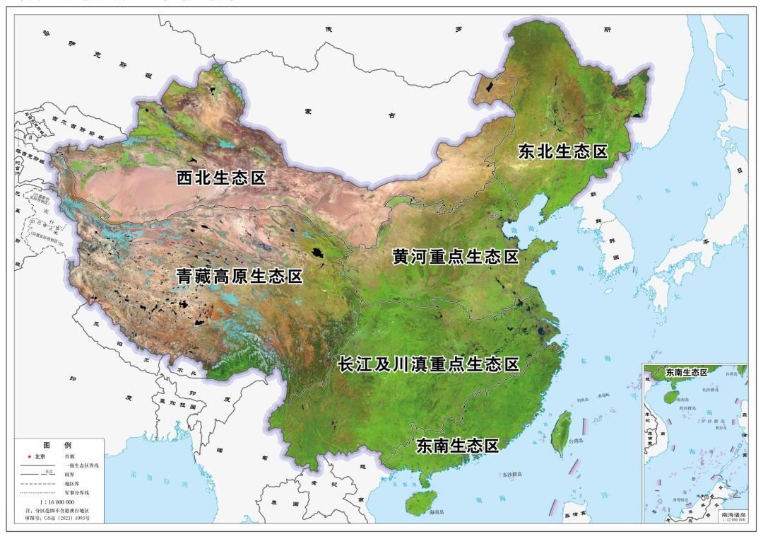 中国主要生态功能区图