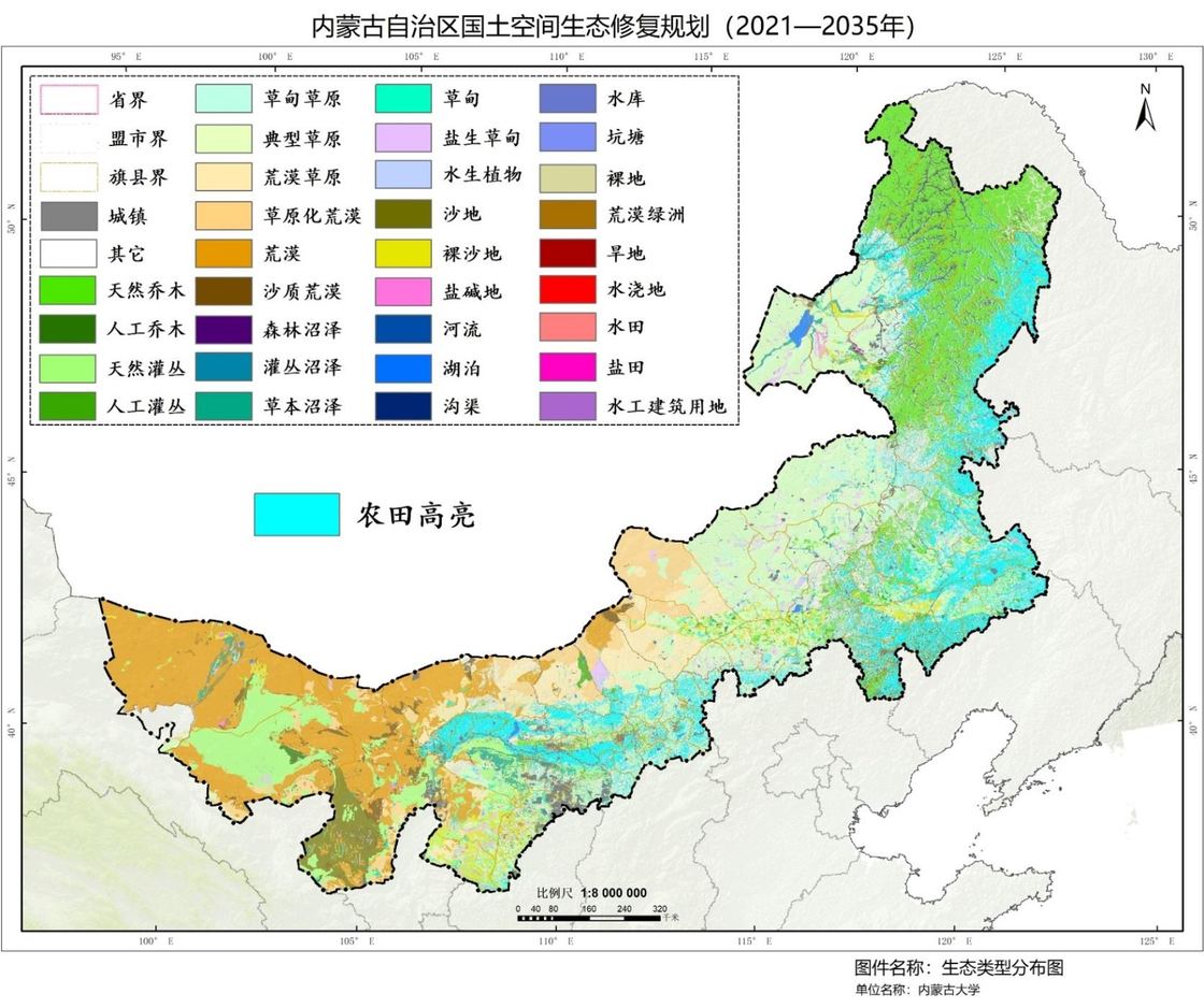 内蒙古生态类型分布图